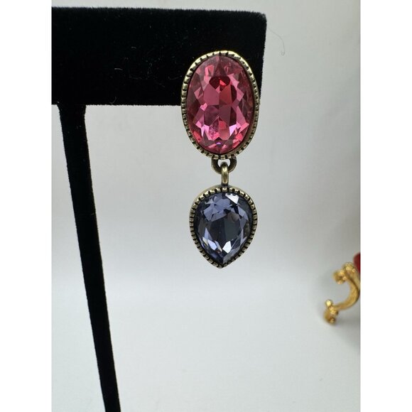 Heidi Daus Signature Style Crystal Drop Earrings Pierced With Omega Back - Picture 2 of 8